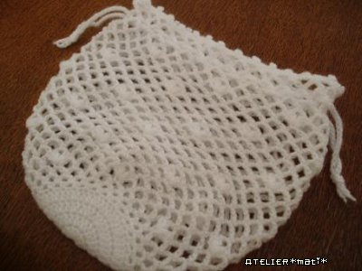 編み図 ぷっくりハートのネット編み巾着 かぎ針編みの無料編み図 Atelier Mati