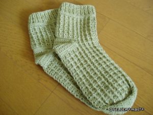編み図 引き上げ編みのかぎ針編み靴下 かぎ針編みの無料編み図 Atelier Mati