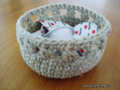 編み図 リネンで編んだざっくりミニかご かぎ針編みの無料編み図 Atelier Mati