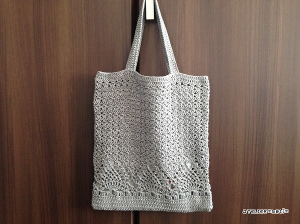編み図 パイナップル編みのぺたんこバッグ かぎ針編みの無料編み図 Atelier Mati