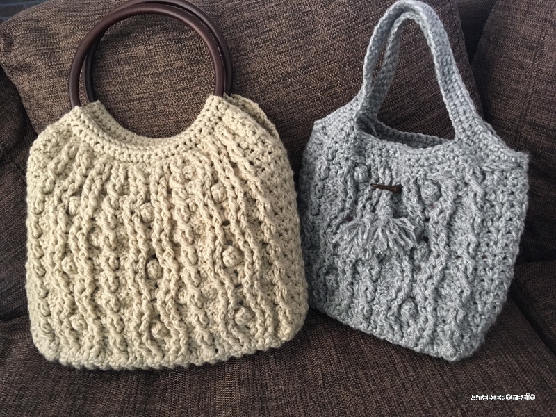 ショップ新着 かぎ針編みのアラン模様のバッグ かぎ針編みの無料編み図 Atelier Mati