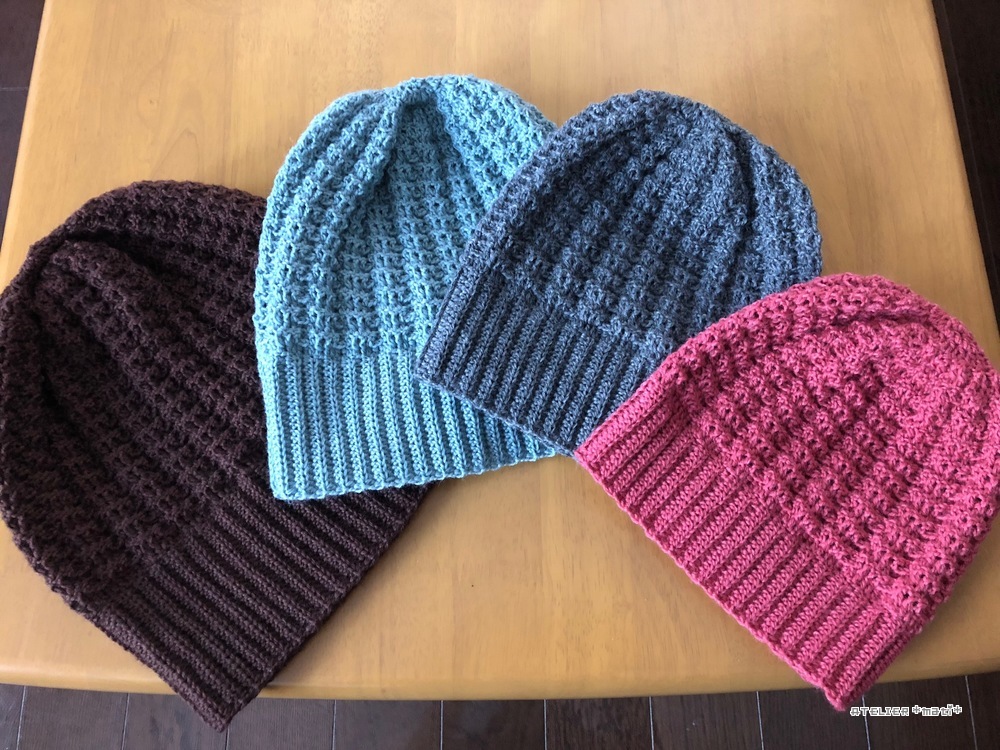 ショップ新着 かぎ針編みで編む地模様のニット帽 かぎ針編みの無料編み図 Atelier Mati