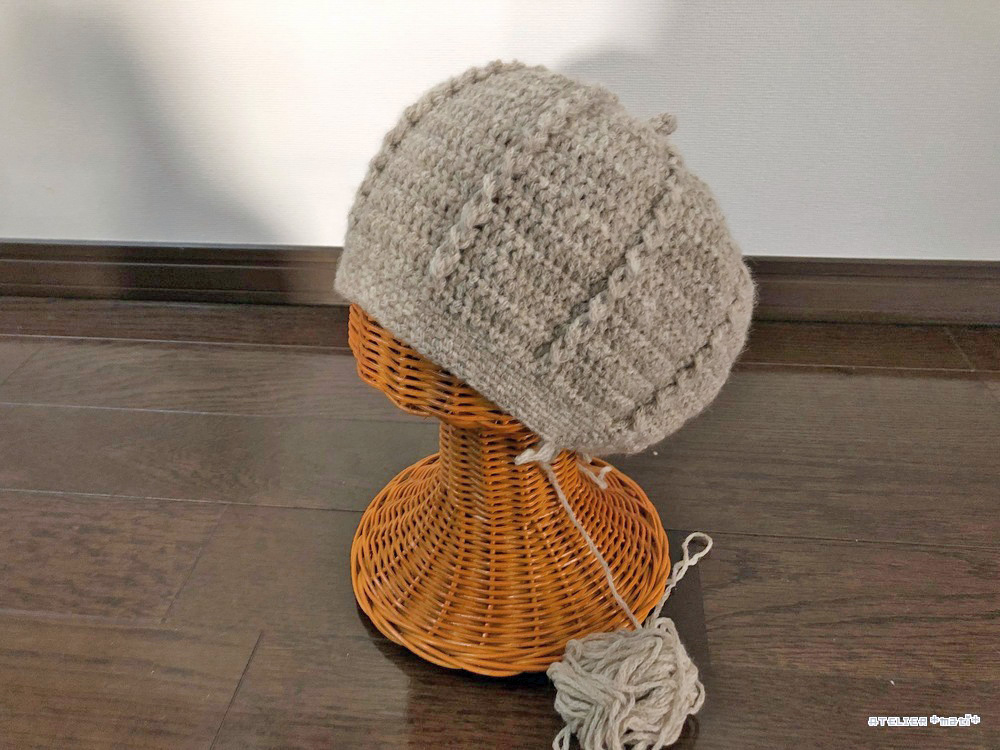 親子でお揃いできる 引き上げ編みのベレー帽編んでます かぎ針編みの無料編み図 Atelier Mati