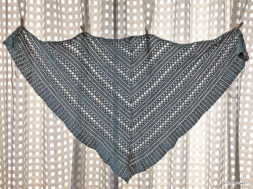 春夏向けショール改め三角ストール 順調に進んでます かぎ針編みの無料編み図 Atelier Mati