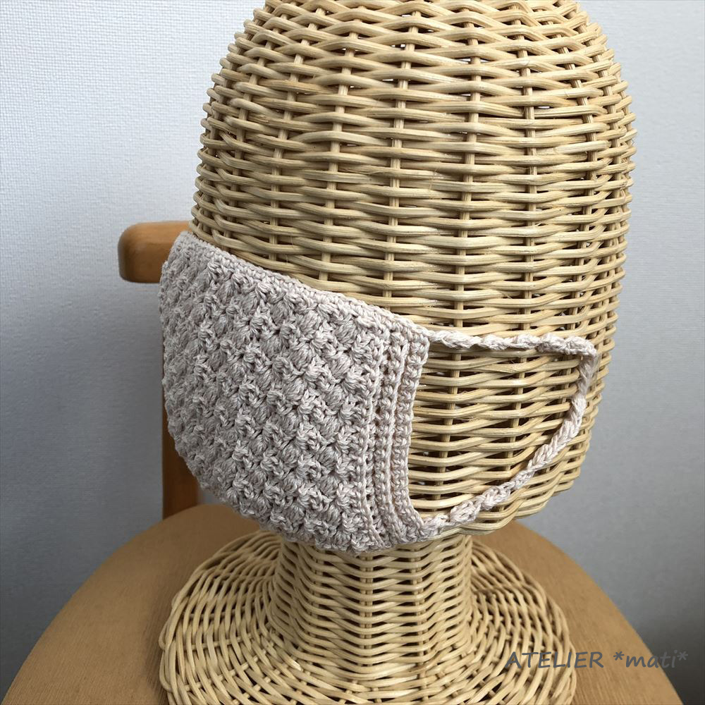 マスク かぎ針 マスクケースの編み方♡クリアケースで安心・安全♡かぎ針編み初心者crochet a