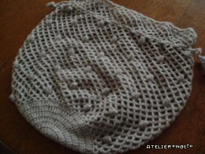 編み図】ぷっくり水玉模様のネット編み巾着 | かぎ針編みの無料編み図