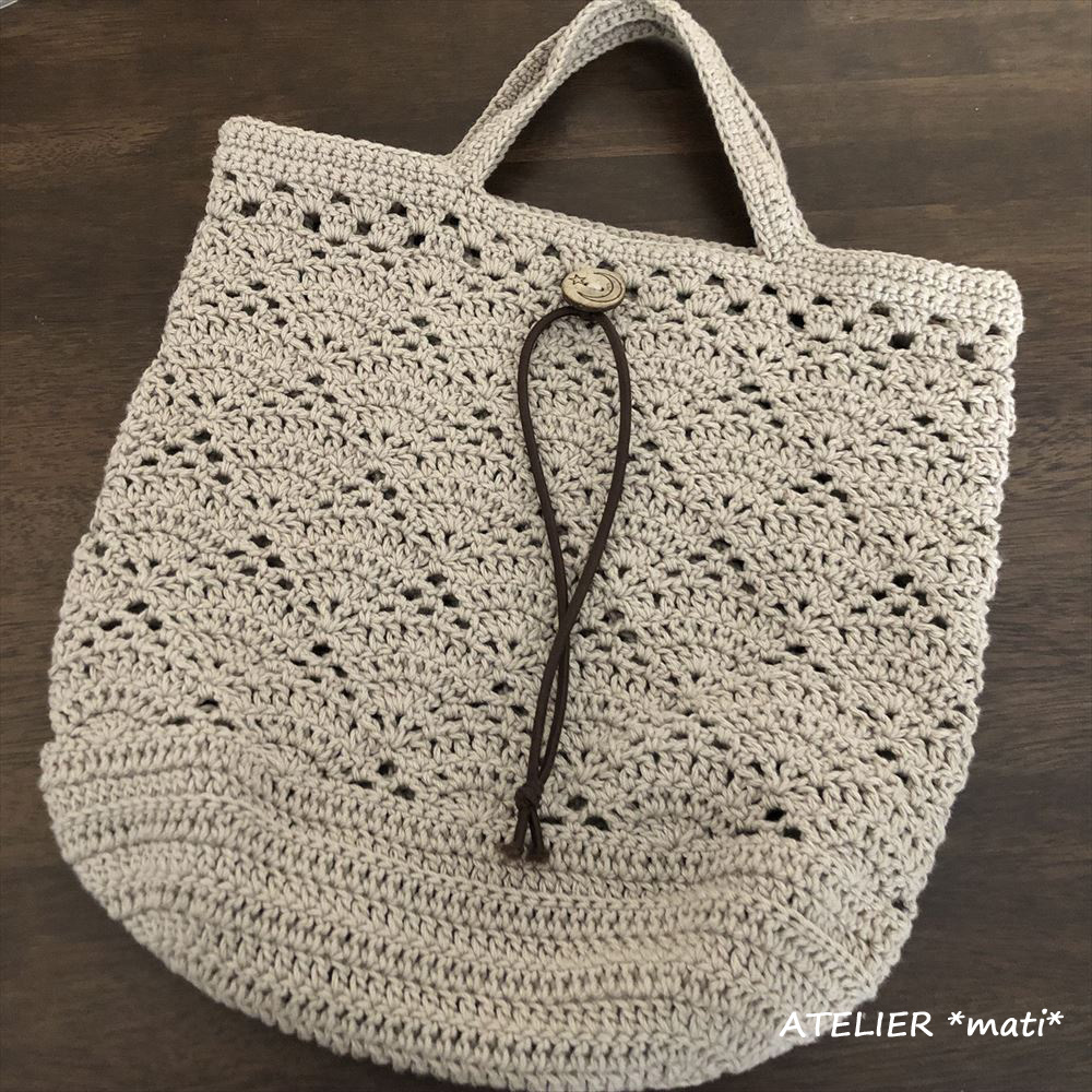 国内正規品 エンゼルの編物 コットン糸で編んだ手さげバッグ